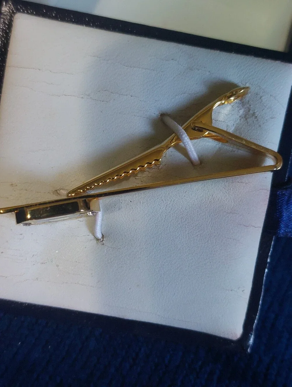 Stafford Essentials Goldtone w/rhinestones Tie Clasp, Vintage Estate Jewelry